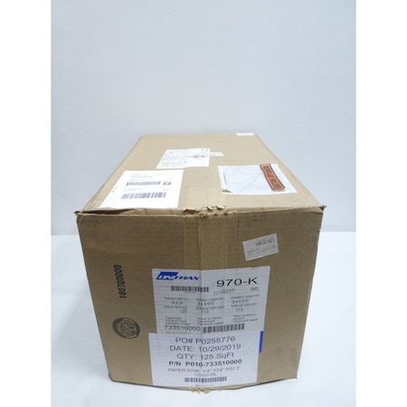 Unifrax CERAMIC FIBER PAPER 1/4IN X 24IN 125SQ-FT FIRE SAFETY PART & ACCESSORY 970-K 733510000
